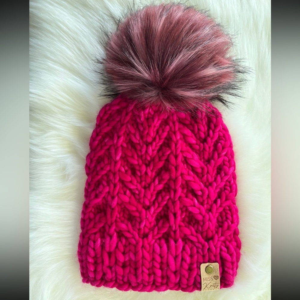 Hot Pink Monochrome Winter Hat